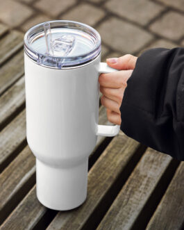 Be Patient For God Is Not Finished Yet Travel Mug with a Handle